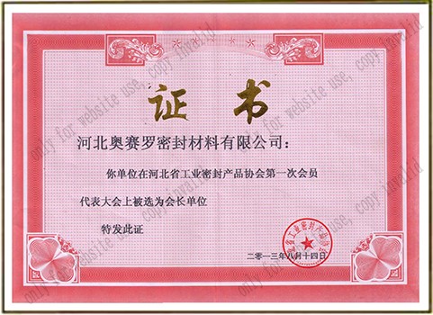 President unit of Hebei Industrial Sealing Products Association